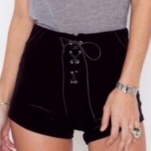 HTF!!! UNIF Velvet Lace-Up Shorts